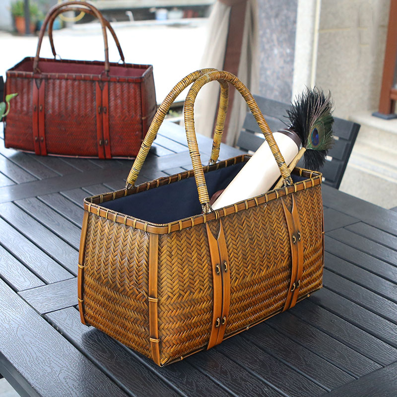 Woven Basket Set - Bolsas femininas designer de luxo tecido