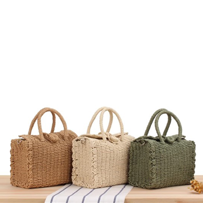 Woven Basket Set - Verão palha praia saco para as