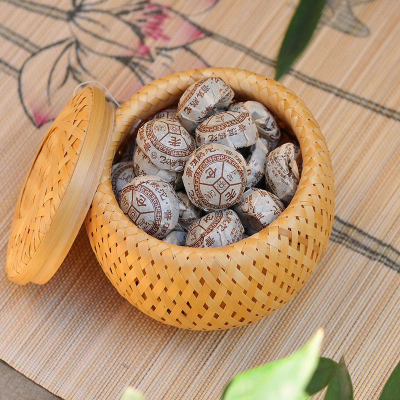 Woven Basket Set - Mini caixa oca de camada dupla,