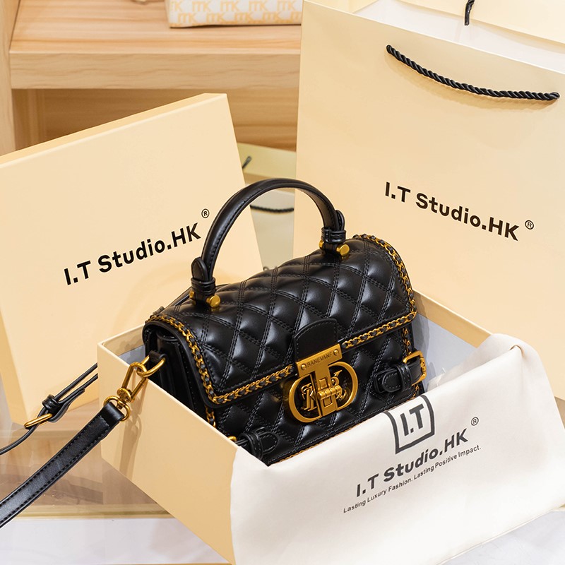 Interior Design Grid - Bolsa feminina genuína grade de diamante