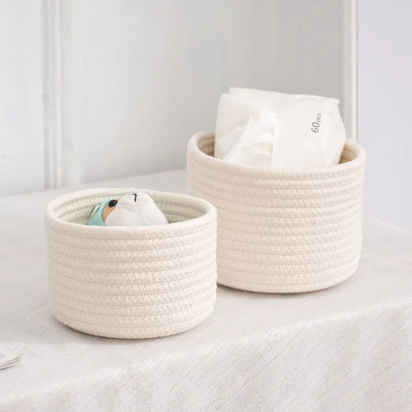 Handmade Woven Cotton Rope Sto - Woven Basket Set avaliação e preço