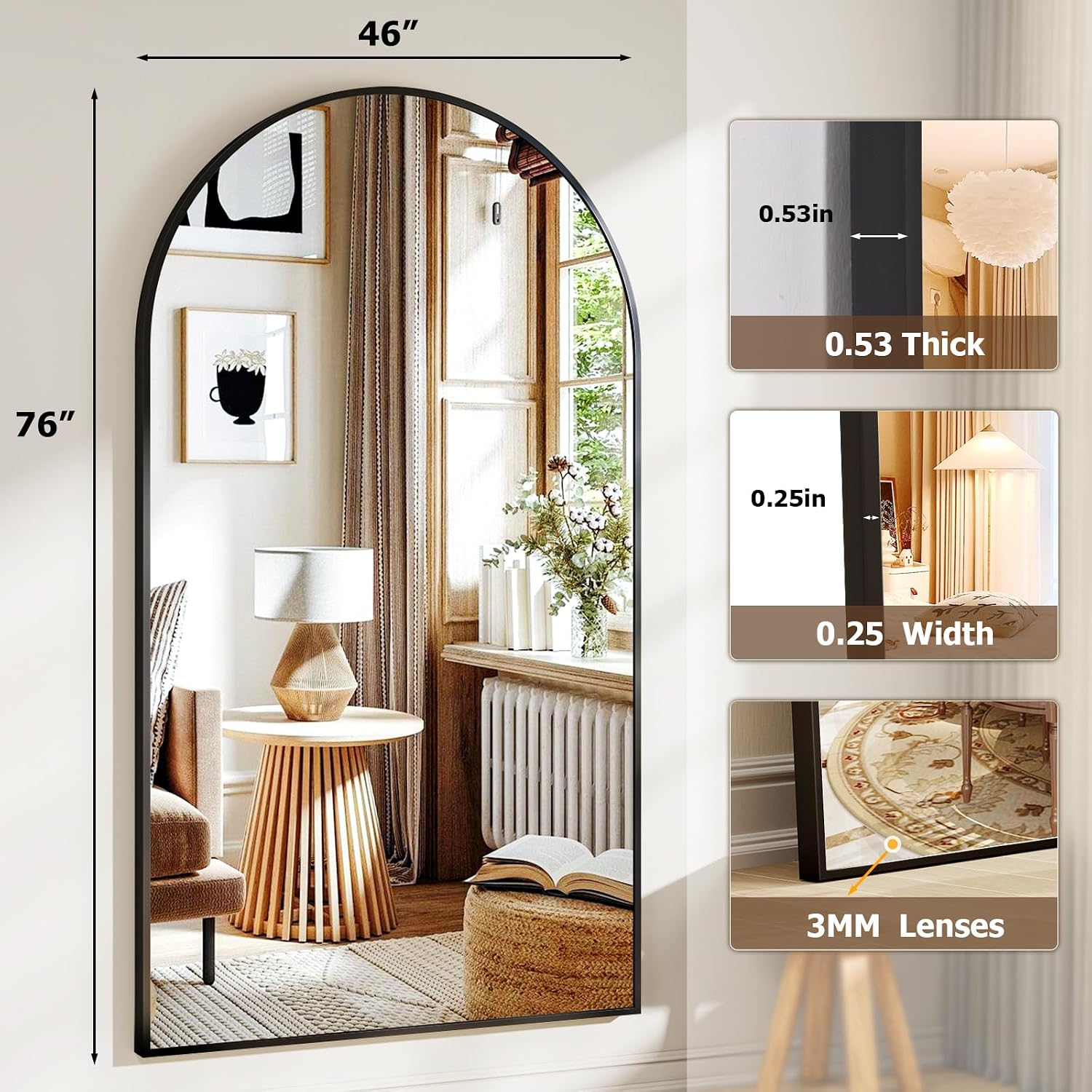 Espelho de Corpo Inteiro Arque - Arch Mirror Leaning avaliação e preço