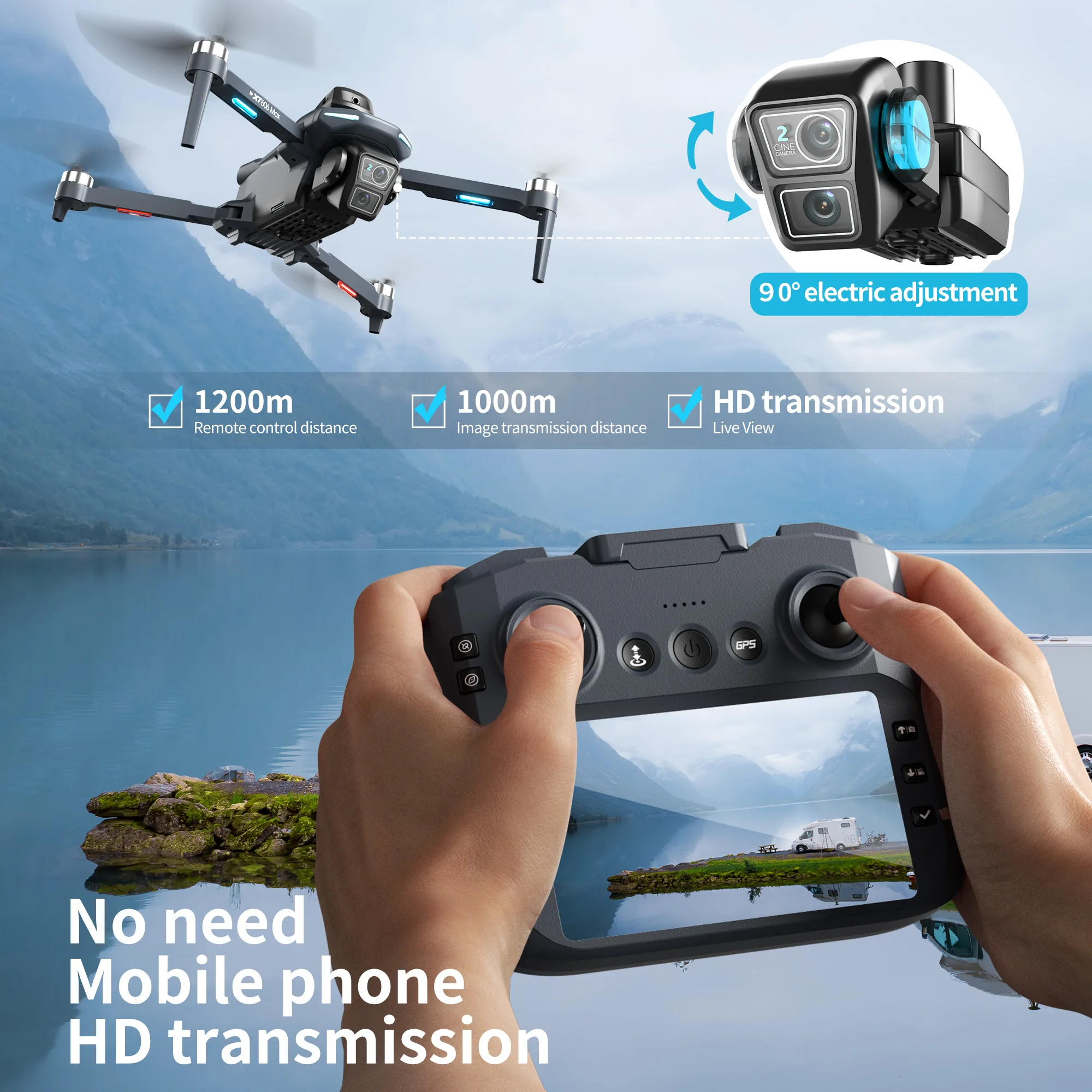Drone Original XT606 MAX GPS 4 - Interior Design Game avaliação e preço