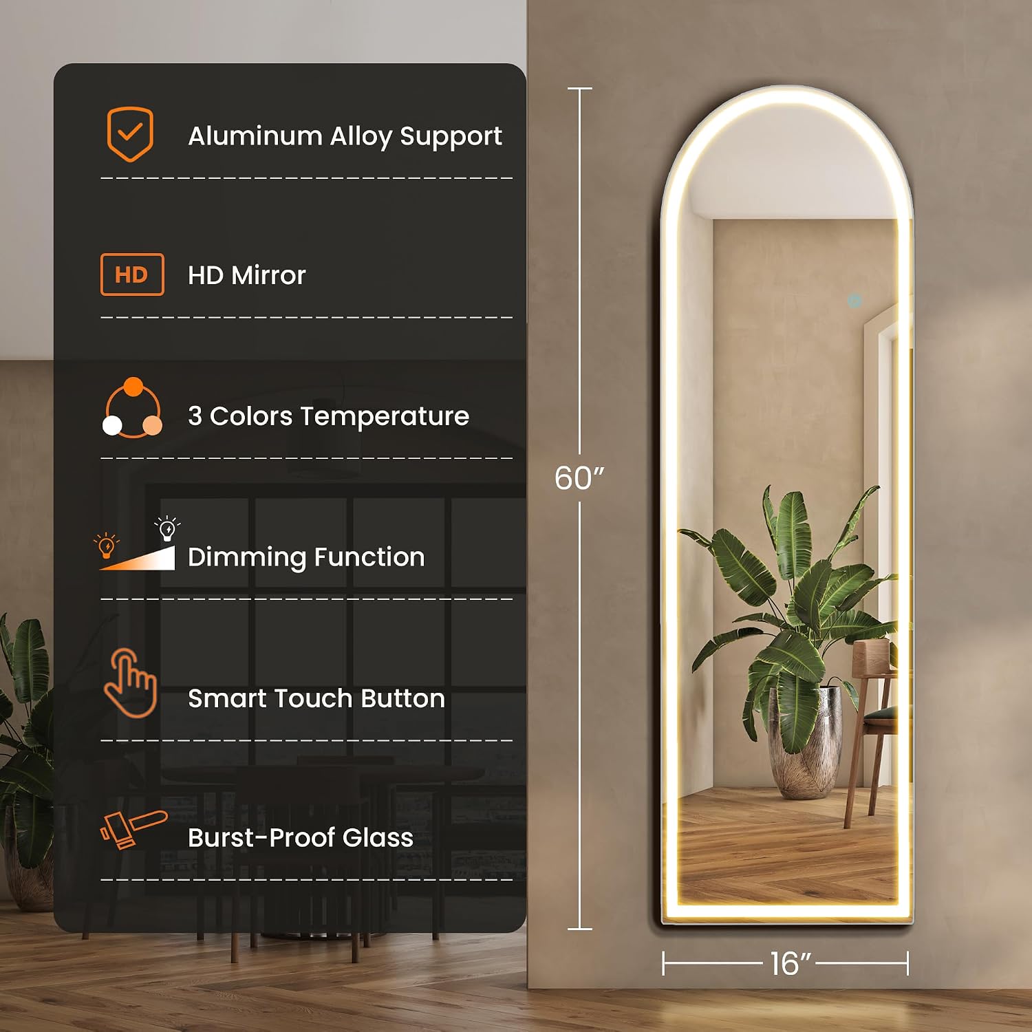 Espelho Arqueado de Corpo Inte - Arch Mirror Leaning avaliação e preço