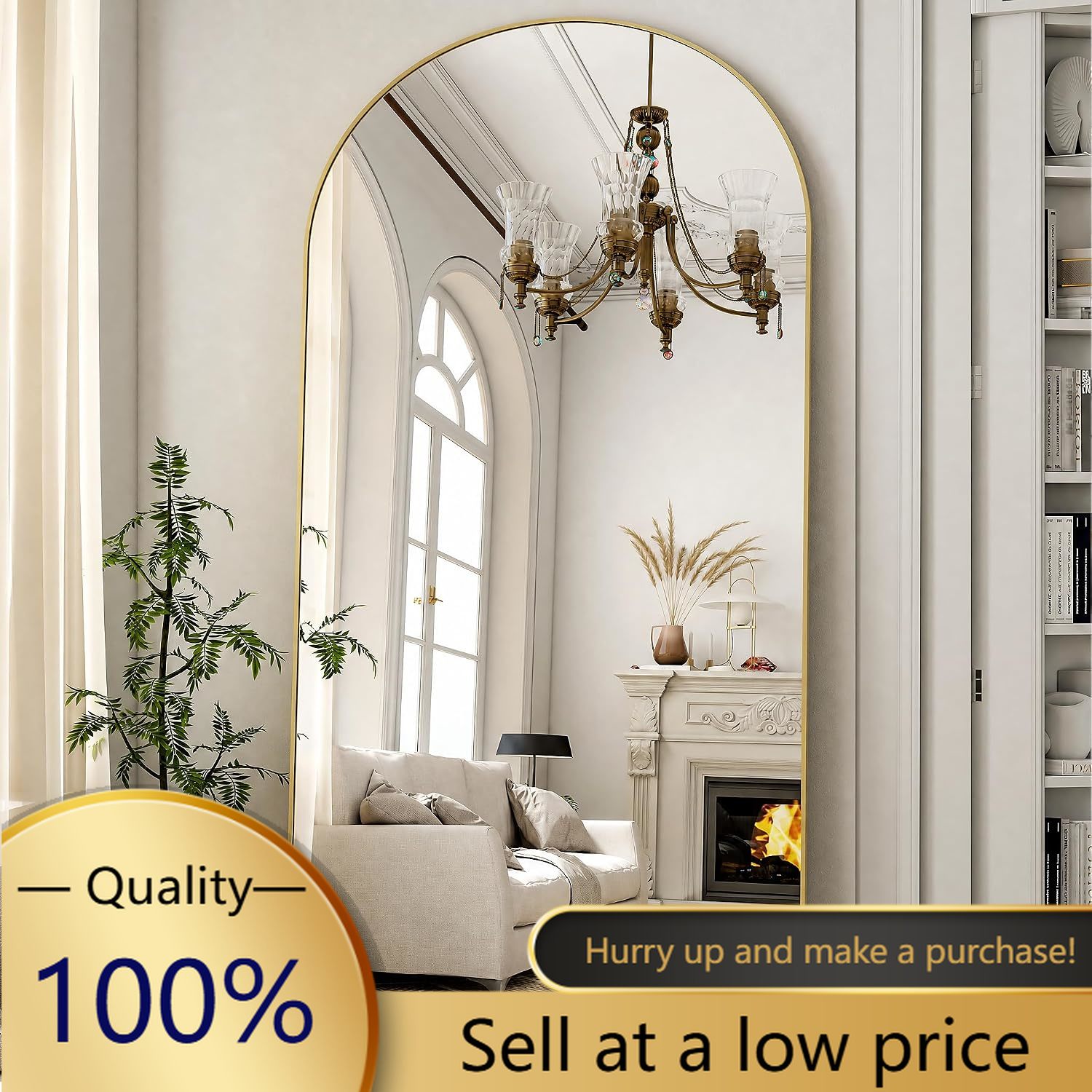 Espelho Grande Arqueado de Cor - Arch Mirror Leaning avaliação e preço