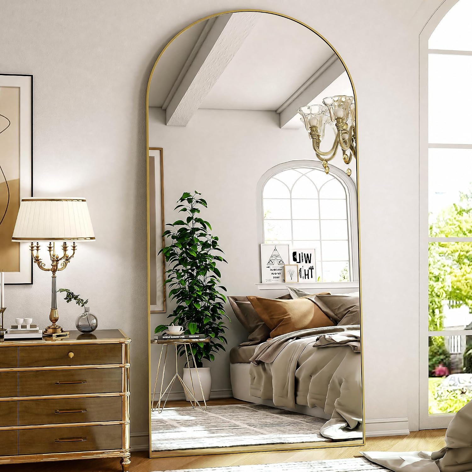 Espelho Grande Arqueado de Cor - Arch Mirror Leaning avaliação e preço