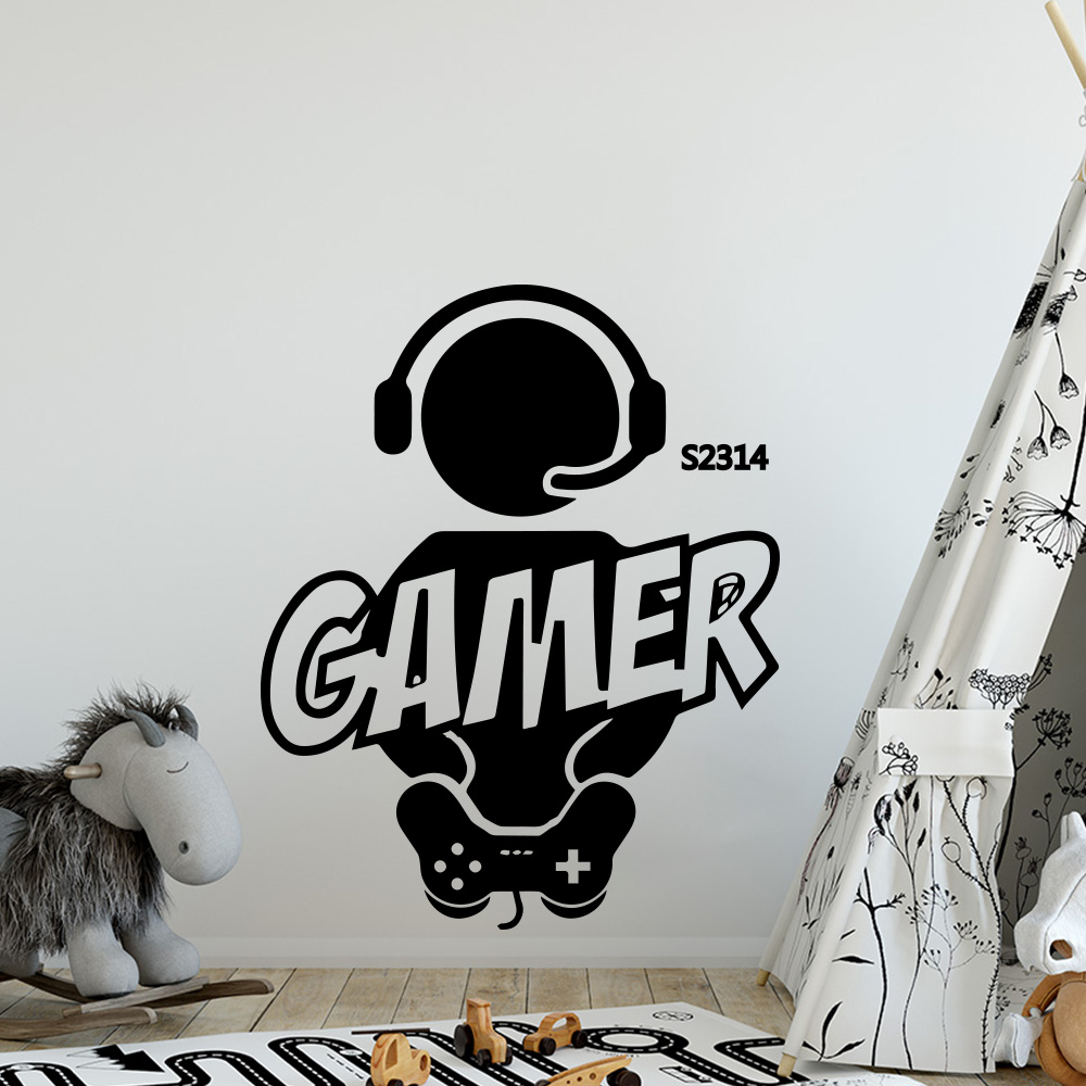 1pc gamer arte da parede decal - Interior Design Game avaliação e preço
