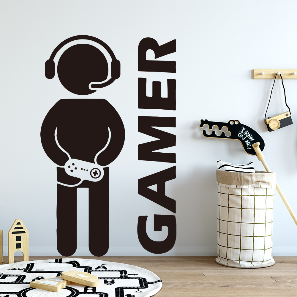 1pc gamer arte da parede decal - Interior Design Game avaliação e preço