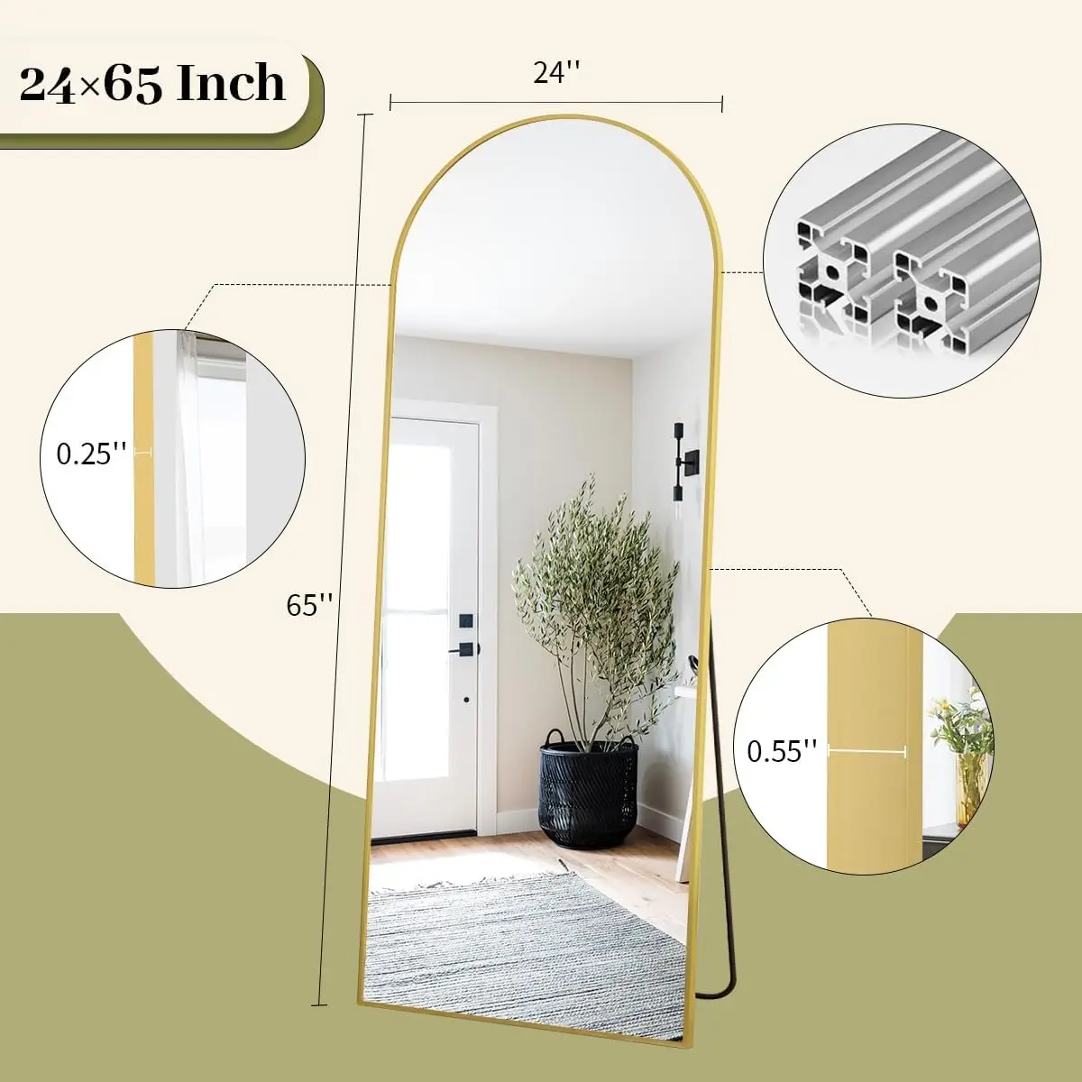 Espelho de corpo inteiro em ar - Arch Mirror Leaning avaliação e preço